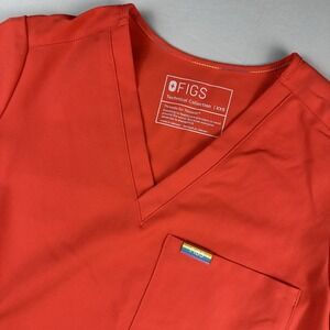 Figs Caterina xxs scrub top winning red Pride Short Sleeve Stretch Comfort